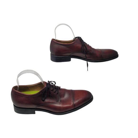 Florsheim Mens Oxblood Burgundy Leather Cap Toe Oxford Shoes 10 Professional - Picture 6 of 12